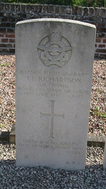 F/Sgt Thornton Edward Richardson<br /><br /><br />died on active duty - April 11th, 1943